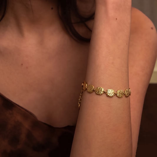 Gold Plated Square Chain Bracelet for Women – Minimalist Charm Bangle