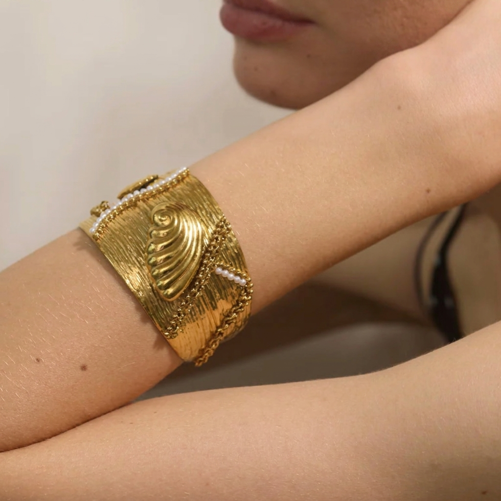 Aurelia Shell Cuff Bracelet