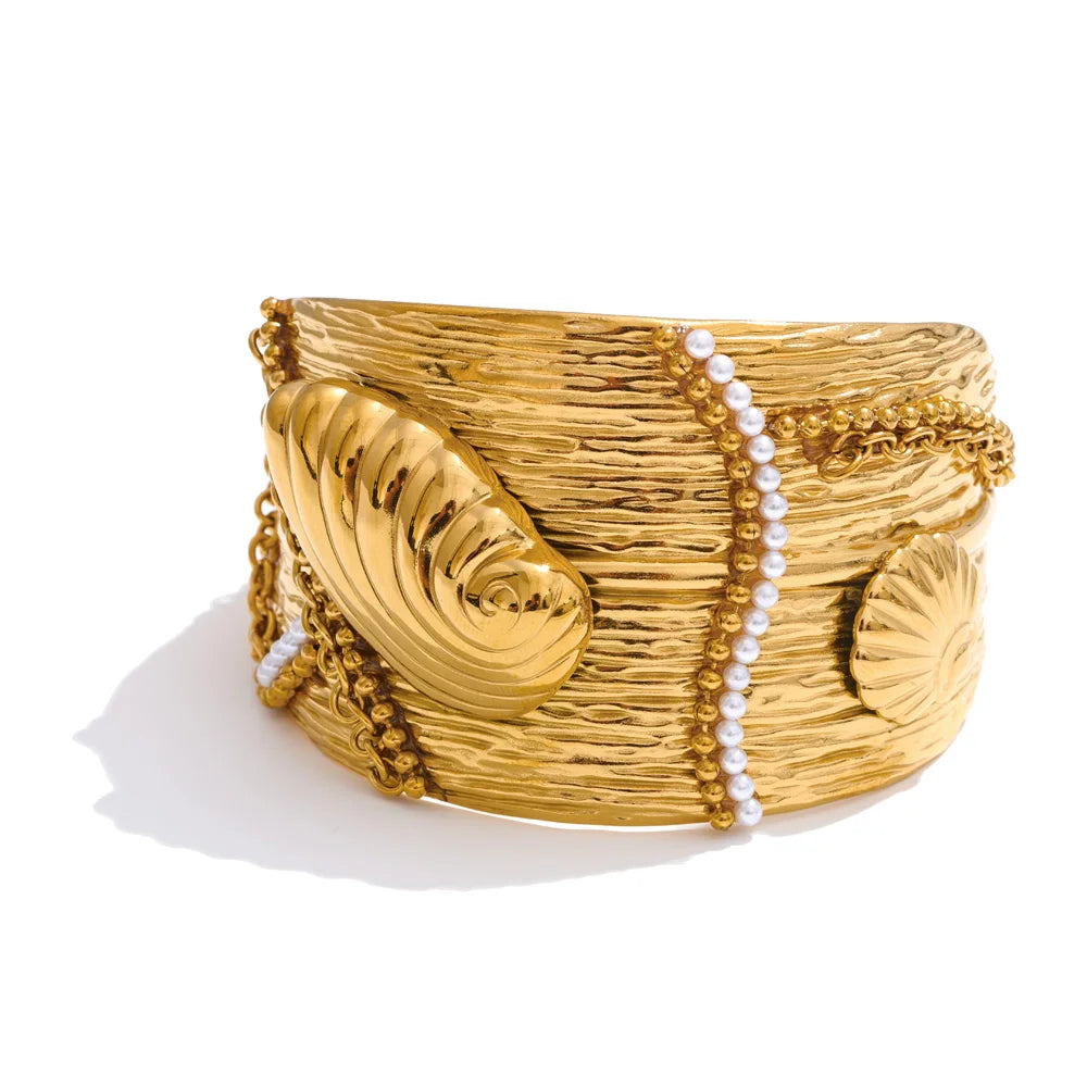 Aurelia Shell Cuff Bracelet