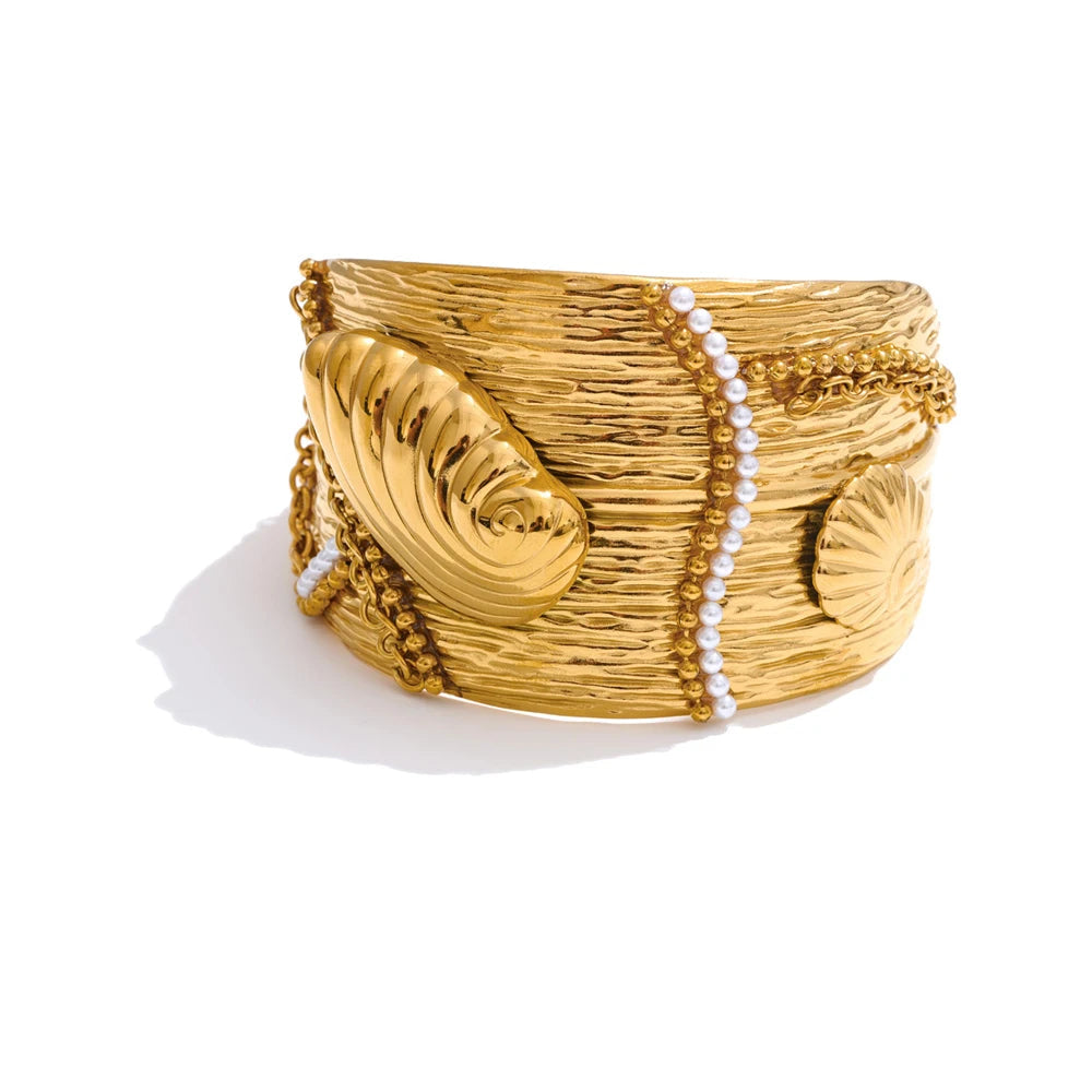 Aurelia Shell Cuff Bracelet